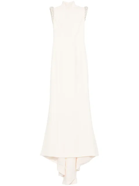 JEAN-LOUIS SABAJI crystal-embellished crepe dress