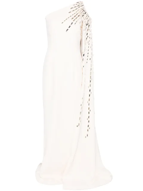 JEAN-LOUIS SABAJI crystal-embellished crepe dress