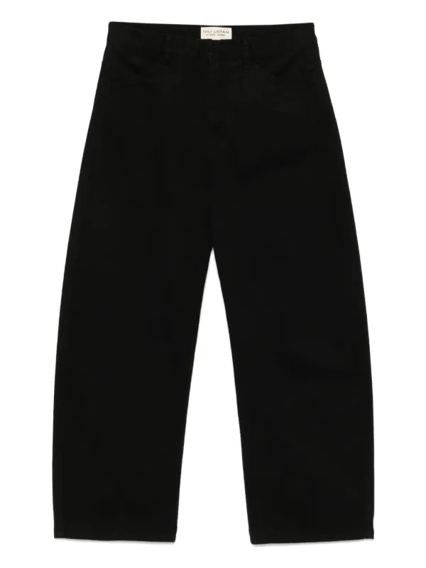 Nili Lotan Tribeca Barrel-leg Trousers in Black