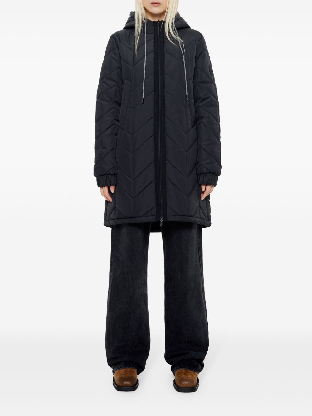 Bimba y Lola hooded puffer coat - Black