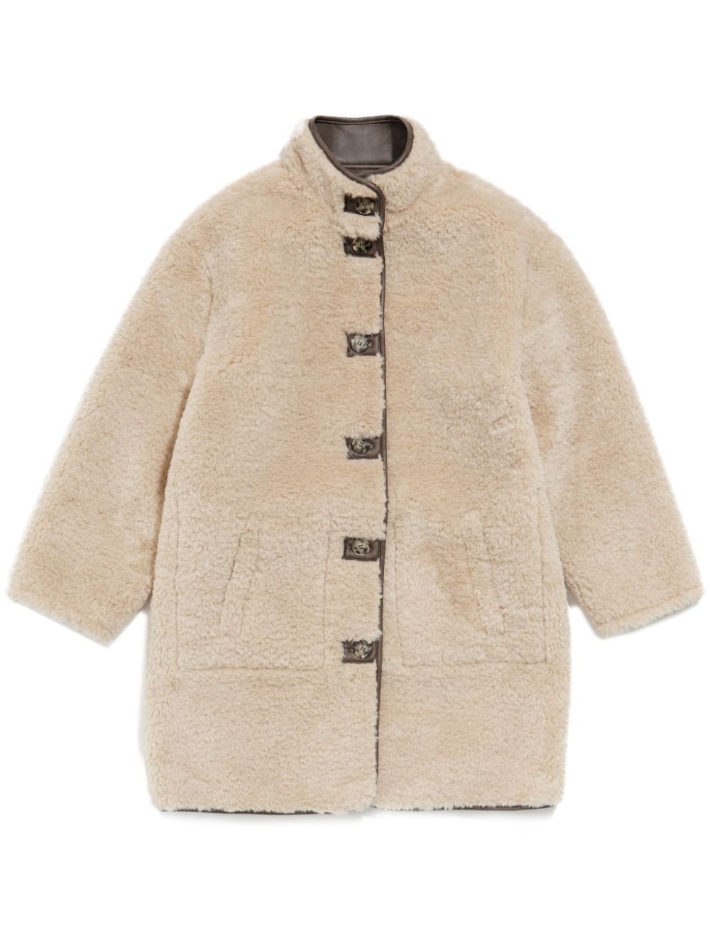 Bimba y Lola Jas van imitatielamswol Beige