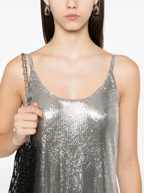 Rabanne Mesh Tank Top | Silver | FARFETCH PH