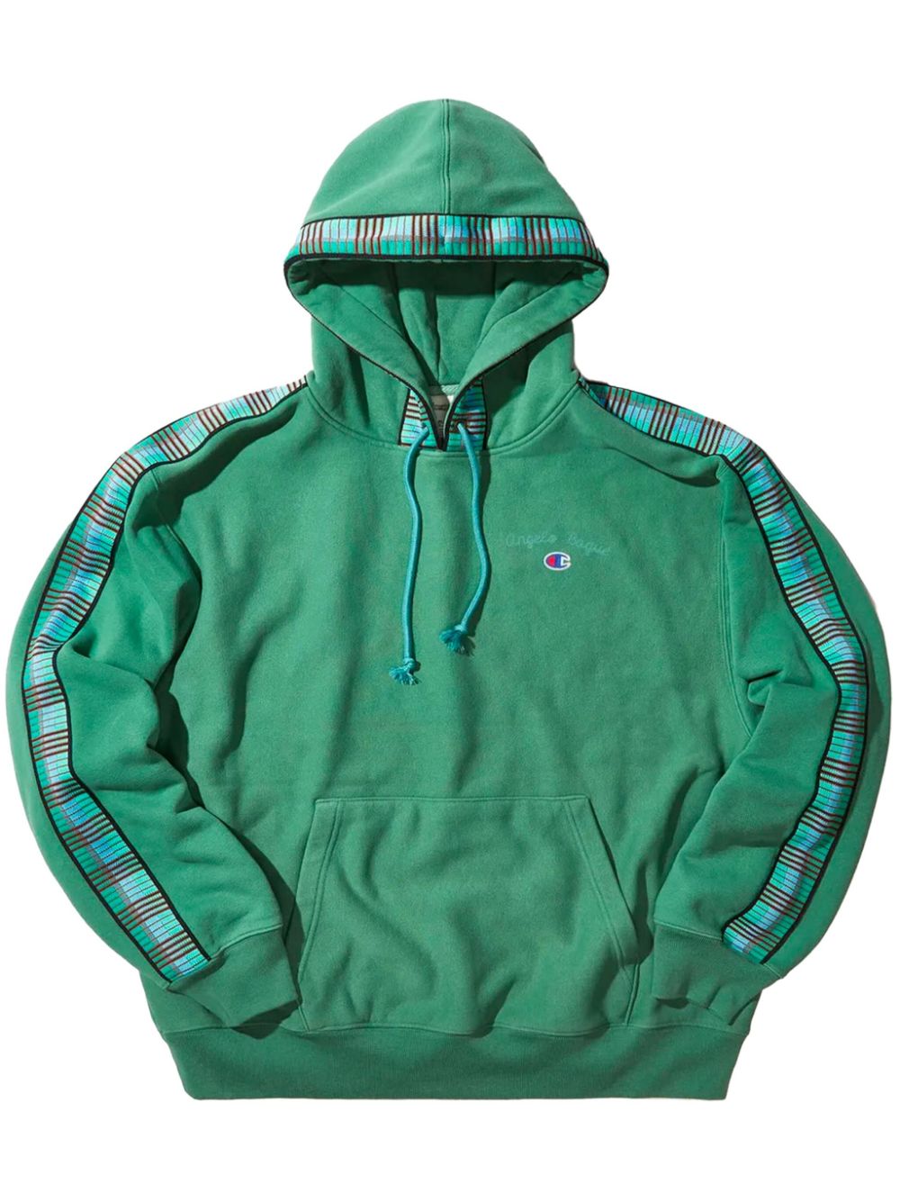 Champion Hoodie met gestreepte afwerking Groen