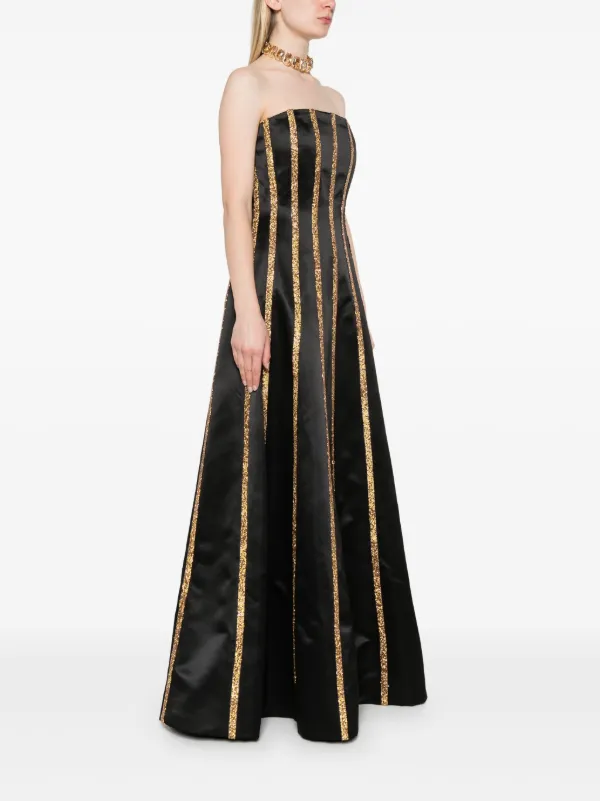elegant a line evening dresses Silver Beaded Long Sleeve Mesh Gown – Elegant A-Line Evening Dress with  Illusion Neckline