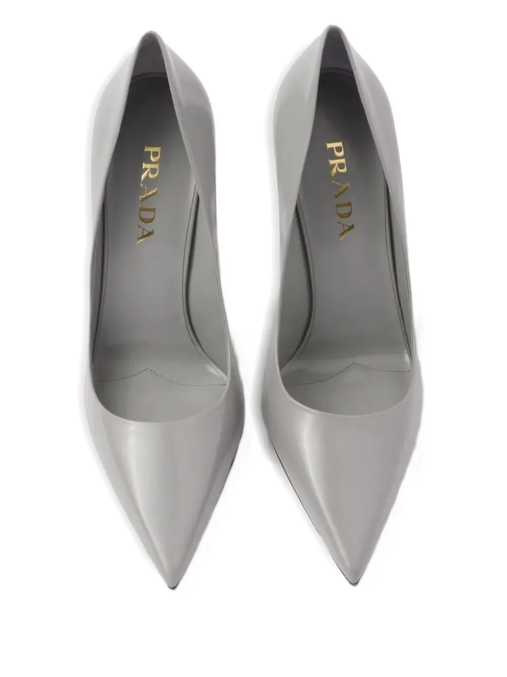 Prada pointed-toe leather pumps Grey