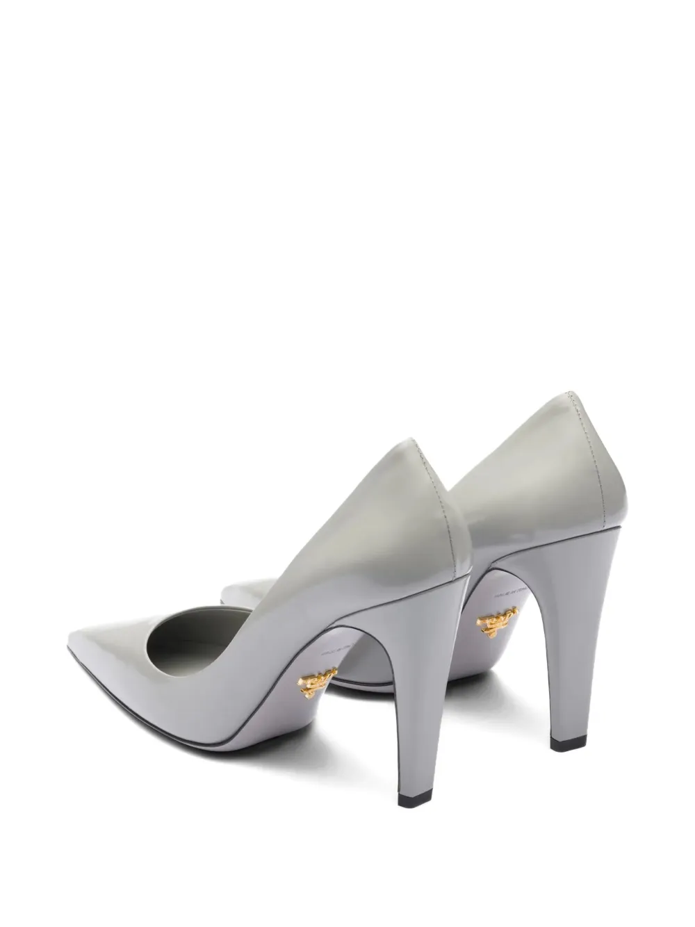 Prada pointed-toe leather pumps Grey