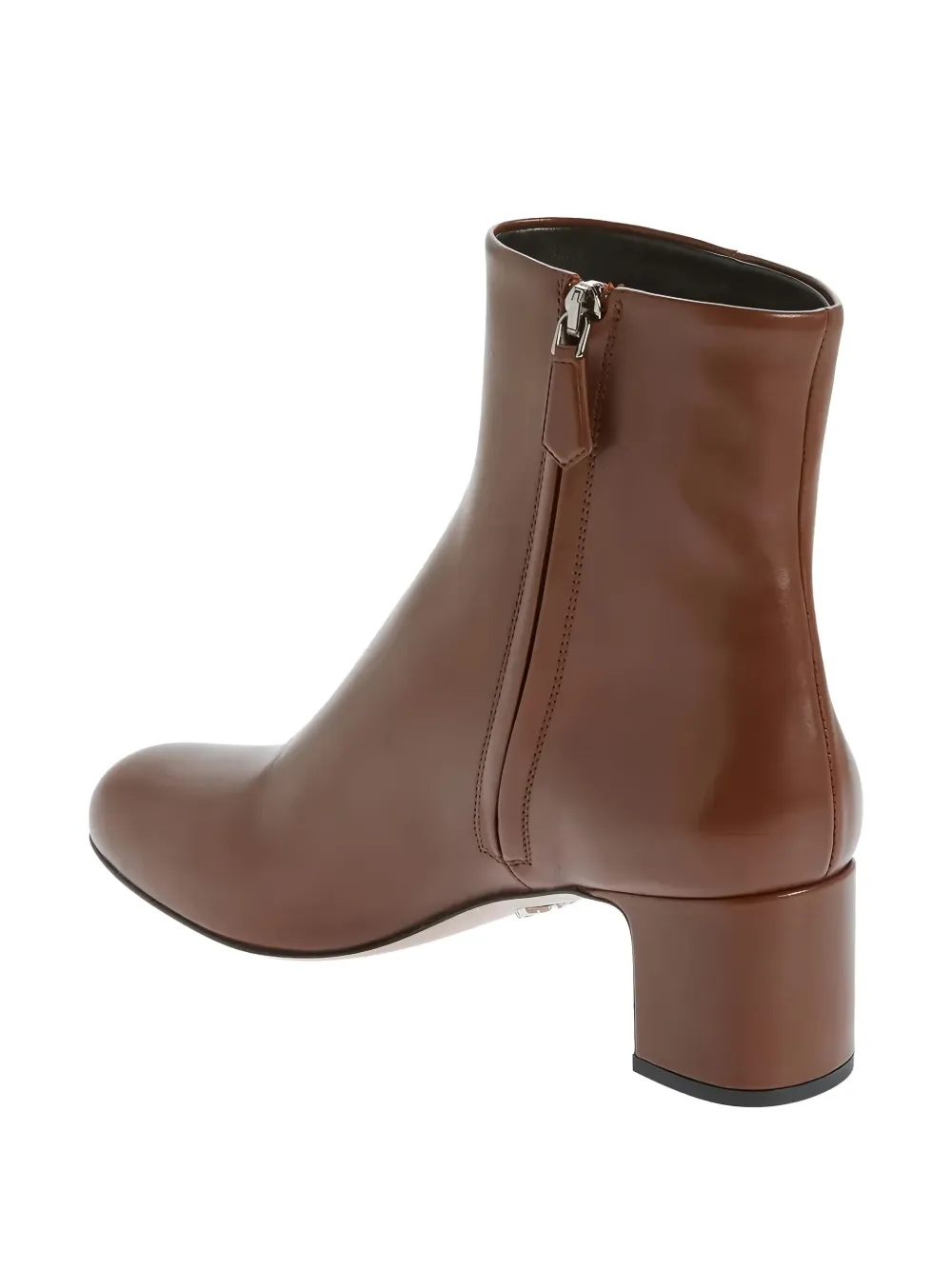 Prada leather block-heel boots Brown