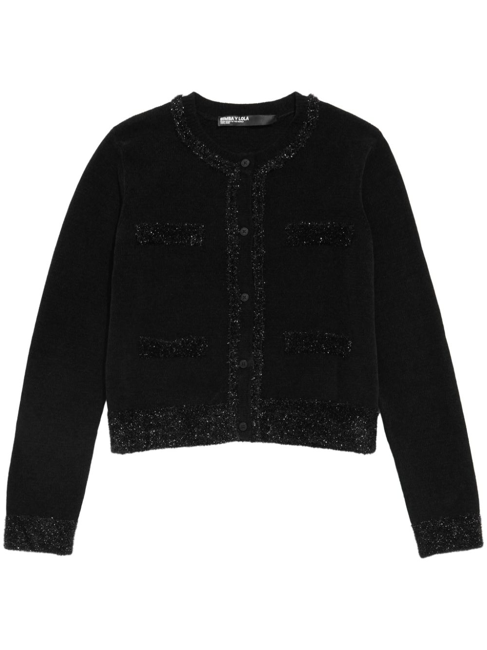 lurex-piping cardigan