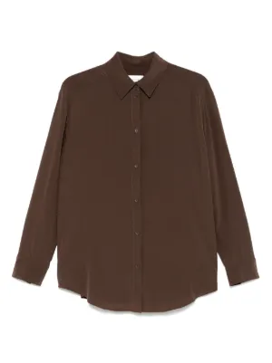 LEMAIRE ツイストカラーシャツ | ブラウン | FARFETCH JP