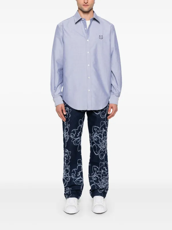 Maison Kitsuné Contour Fox Head Shirt | Blue | FARFETCH