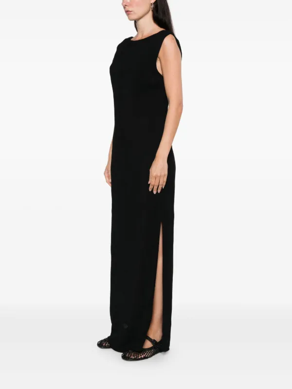 black cowl back dress Satin Slinky Cowl Back Gown