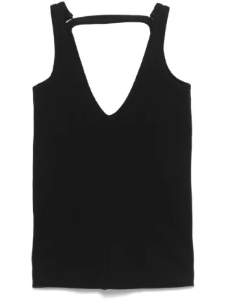 MM6 Maison Margiela ブラックタンクトップ MM6 Maison Margiela strap-detail Tank Top | Black | FARFETCH