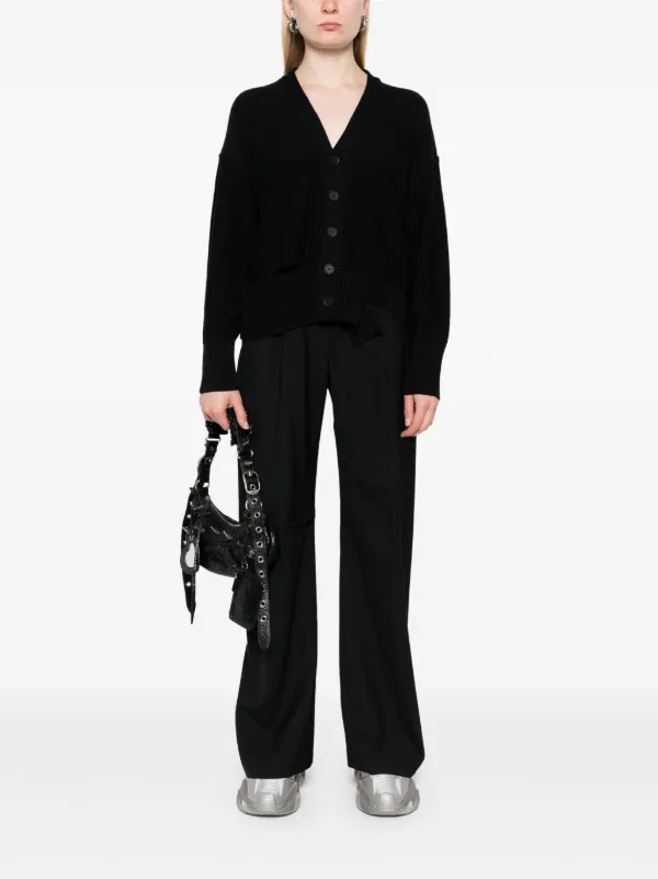 MM6 Maison Margiela cut-out Detailed Cardigan | Black | FARFETCH