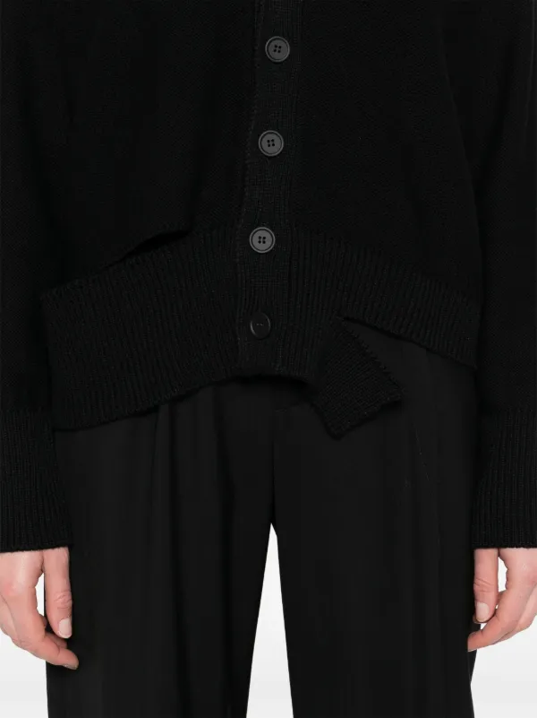 MM6 Maison Margiela cut-out Detailed Cardigan | Black | FARFETCH