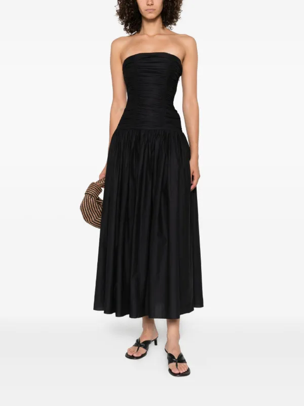 Matteau Drop-waist Strapless Midi Dress - Black