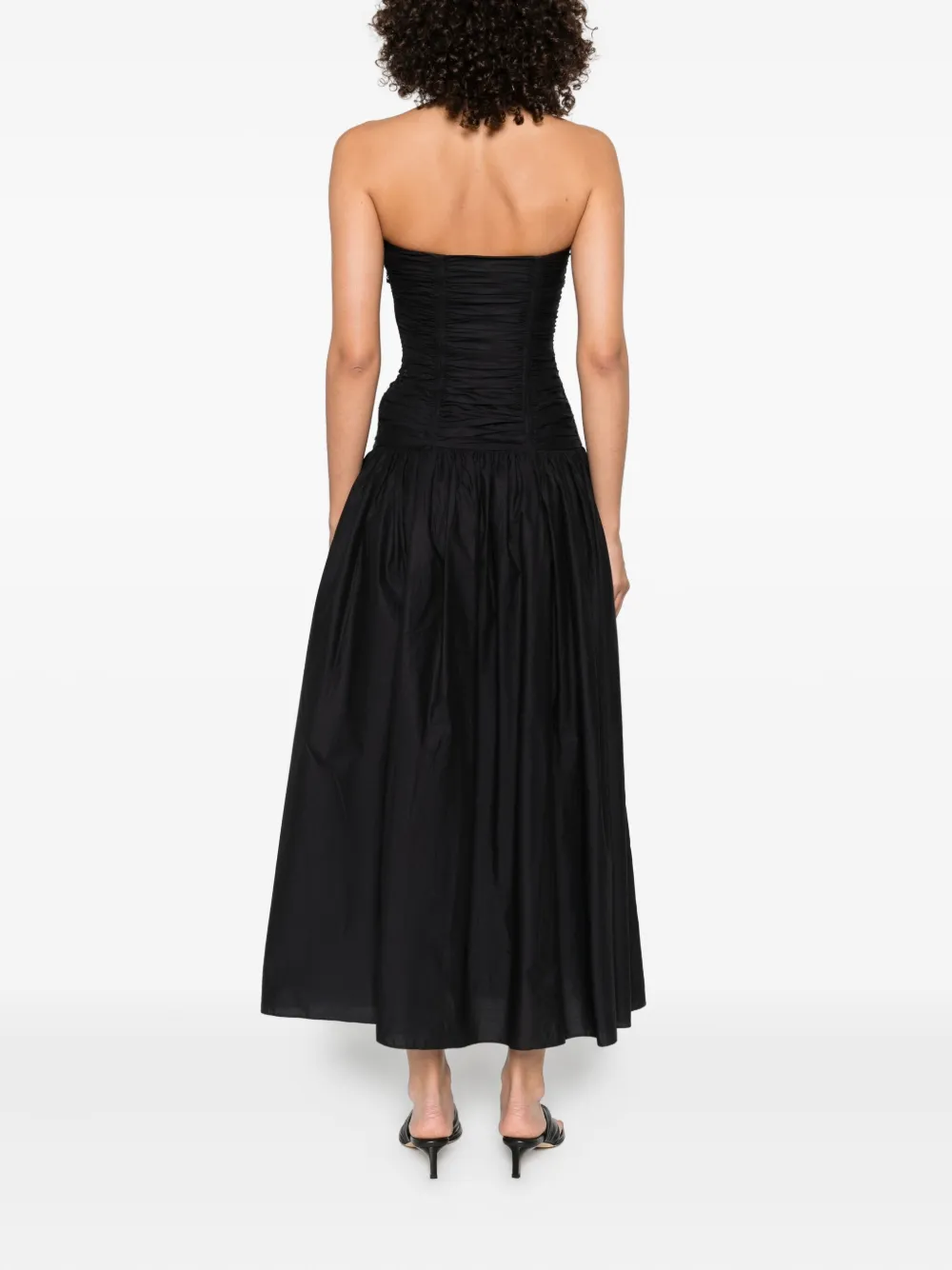 Matteau Strapless midi-jurk met verlaagde taille Zwart