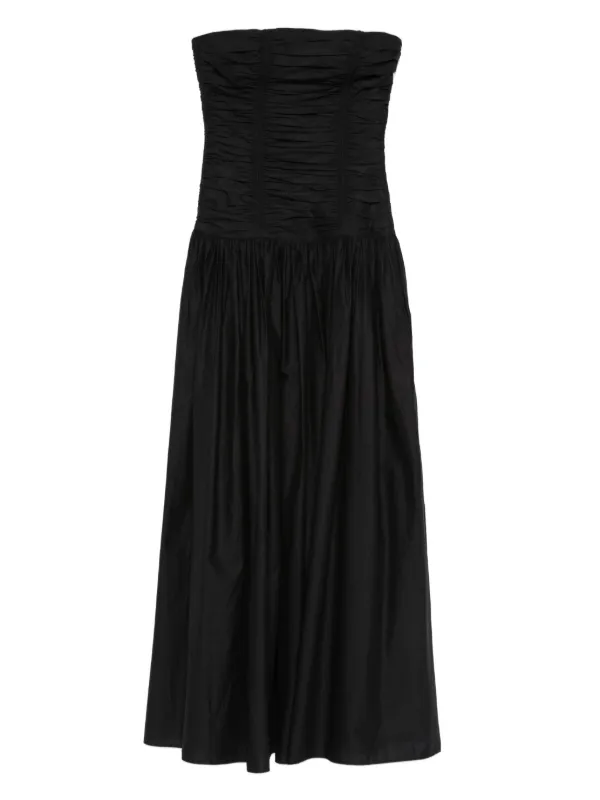 drop waist strapless midi dress Women's Know Better Tan Embroidered Drop Waist Maxi Dress | Size: M
