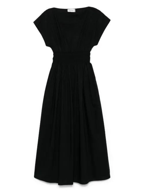 Robe mi-longue à empiècements froncés - Matteau - Modalova