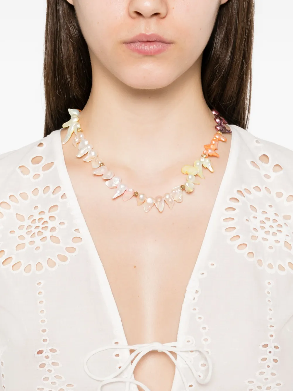 Matteau Broderie anglaise mini-jurk Wit