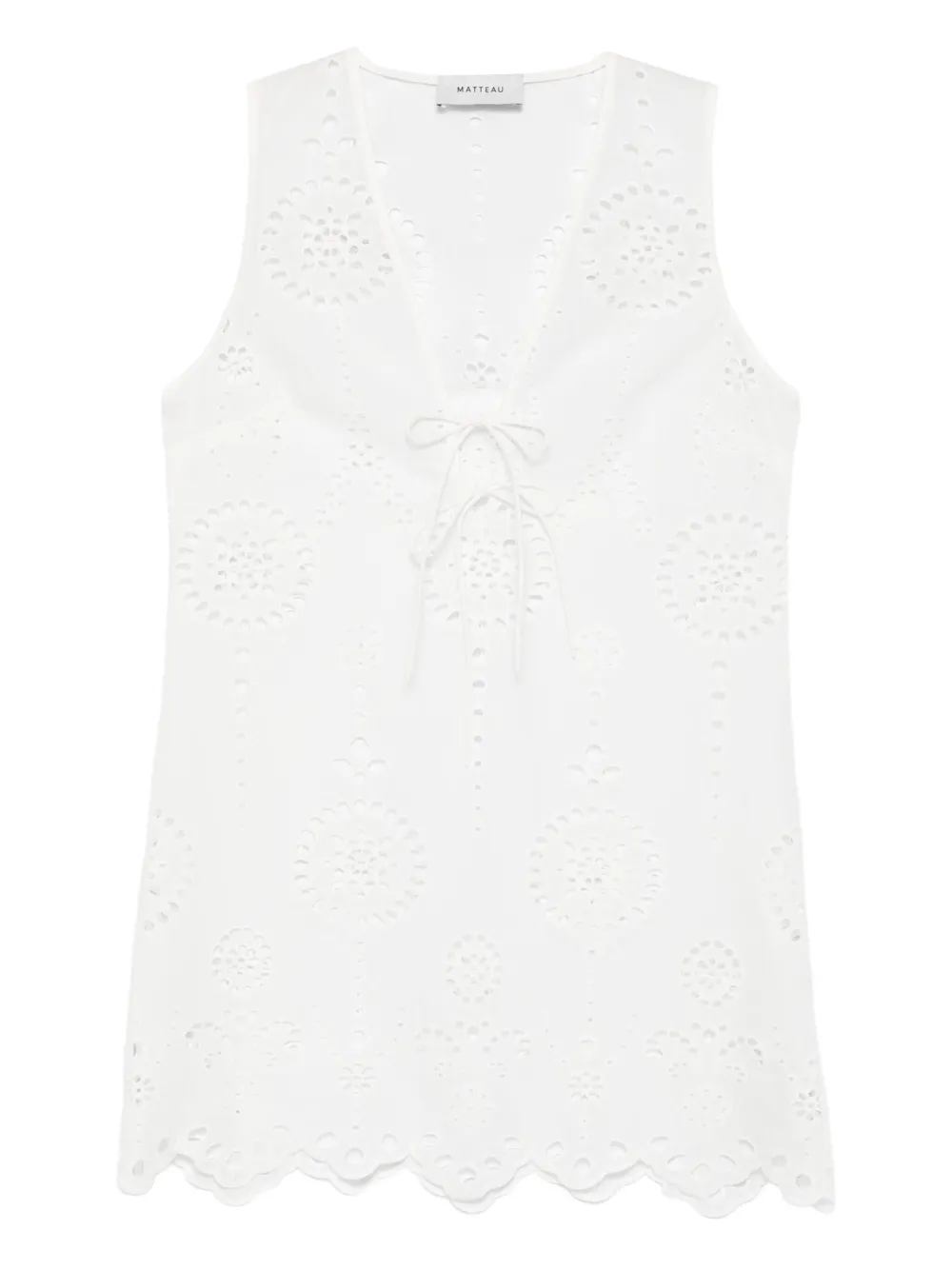 Matteau Broderie anglaise mini-jurk Wit