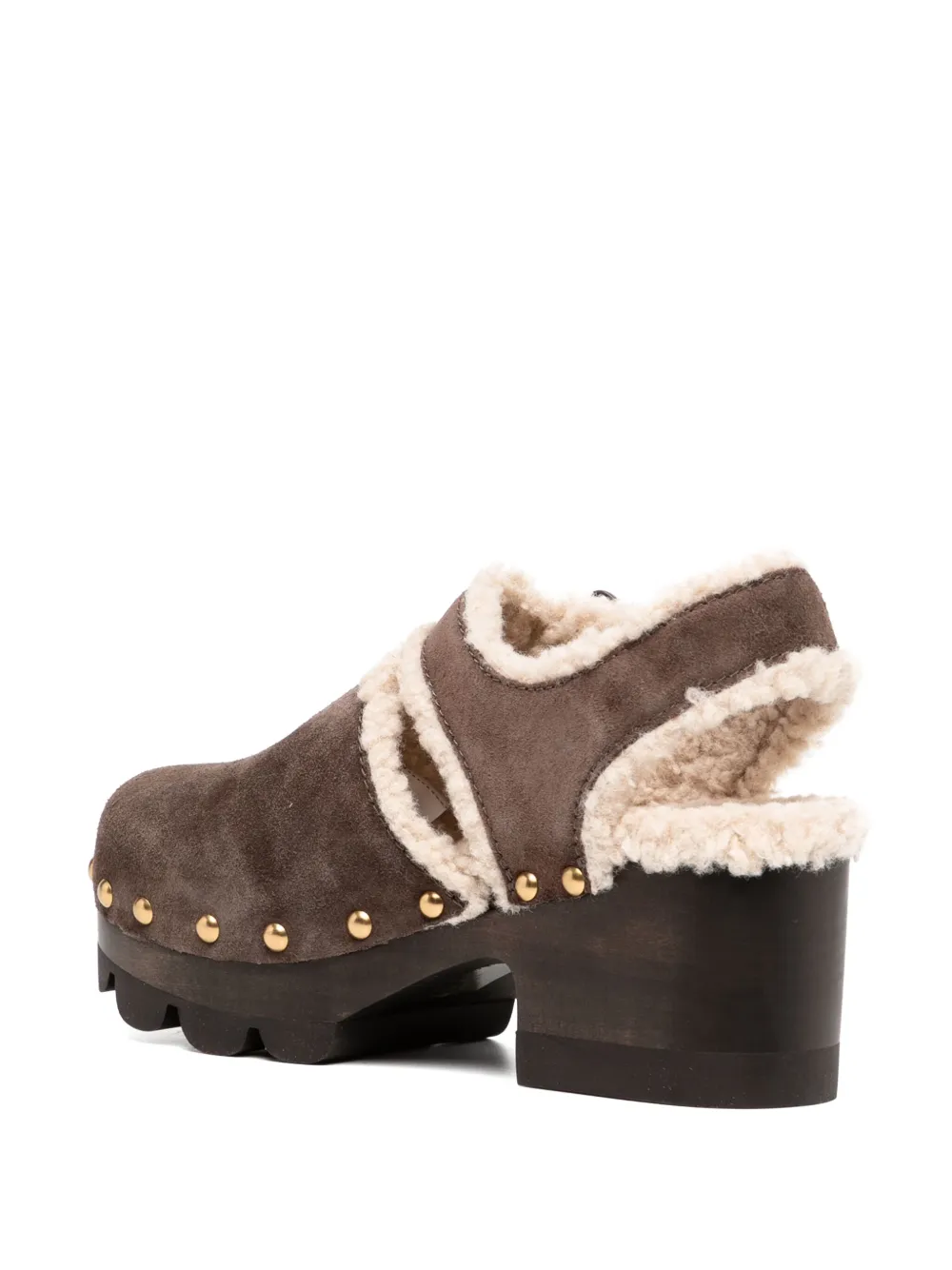 Tory Burch shearling clogs Brown