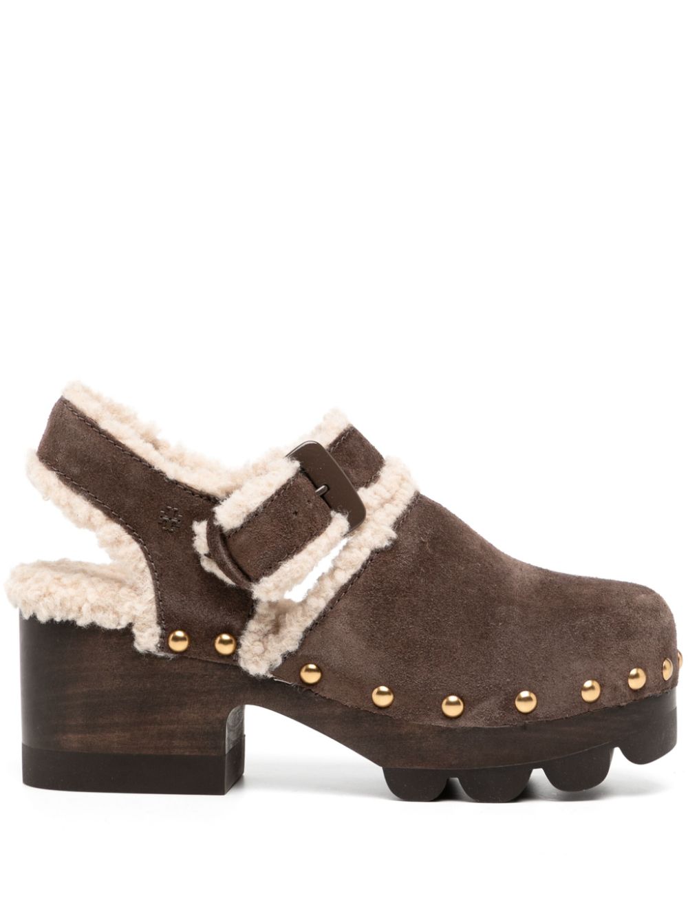 Tory Burch shearling clogs Brown