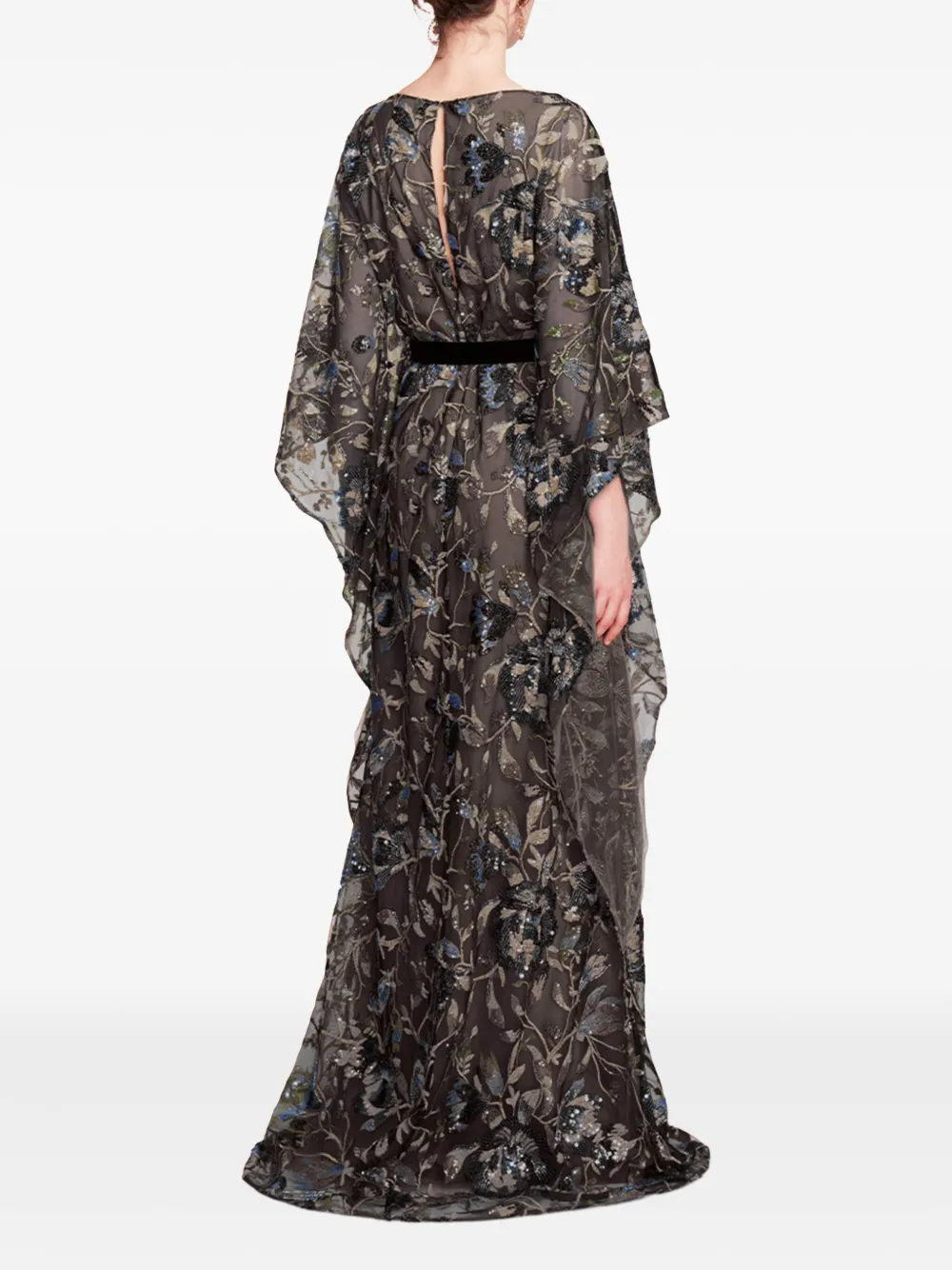 Marchesa Notte Climbing Vines tuniekjurk Zwart