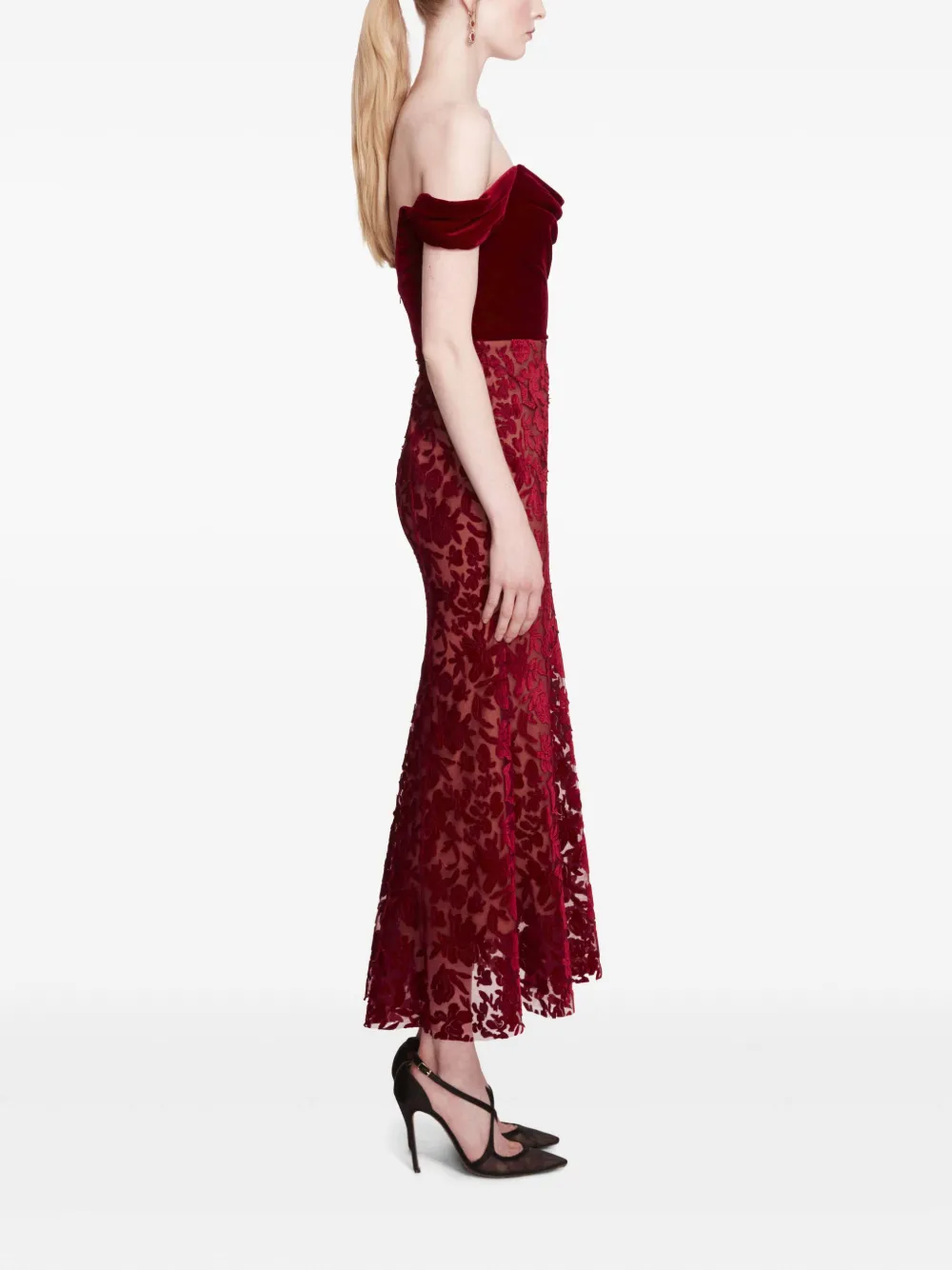 Marchesa Notte velvet midi dress | Cocktail & Party Dresses | Image 2