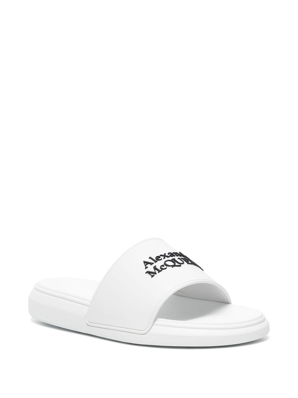 Alexander McQueen Slippers met logo-reliëf - White