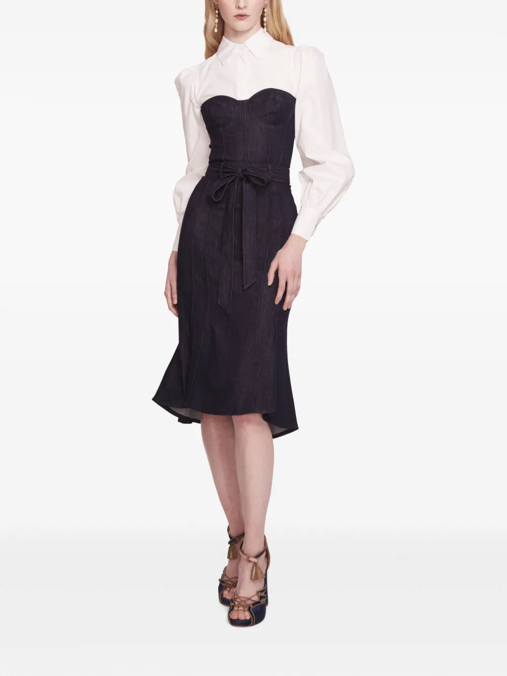 Marchesa Rosa Gelaagde blousejurk Blauw