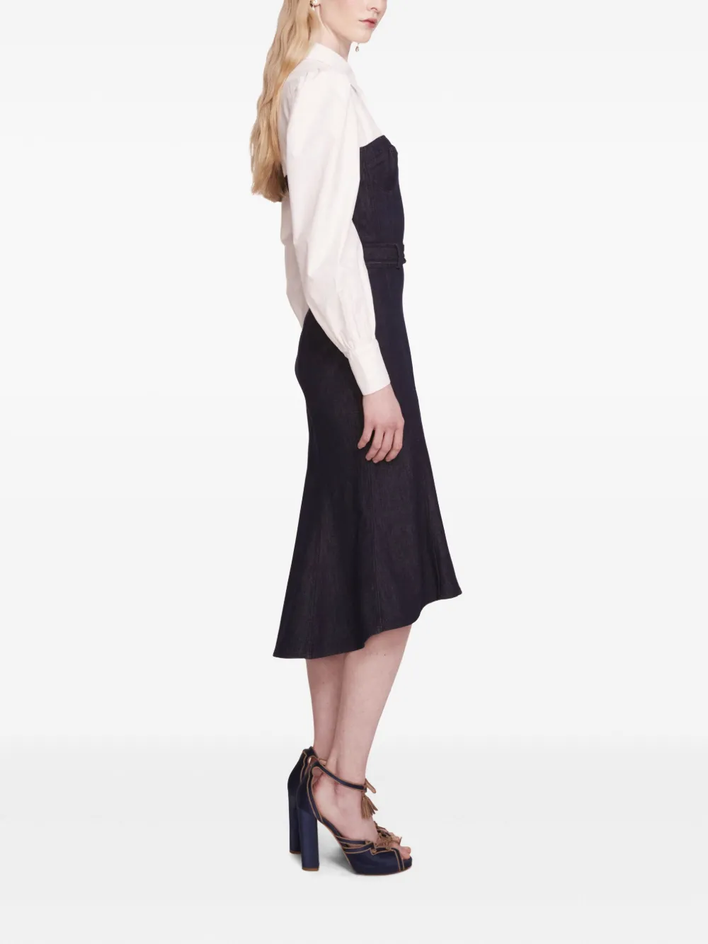 Marchesa Rosa Gelaagde blousejurk Blauw