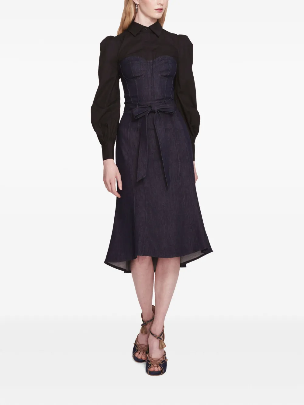 Marchesa Rosa Gelaagde blousejurk Blauw