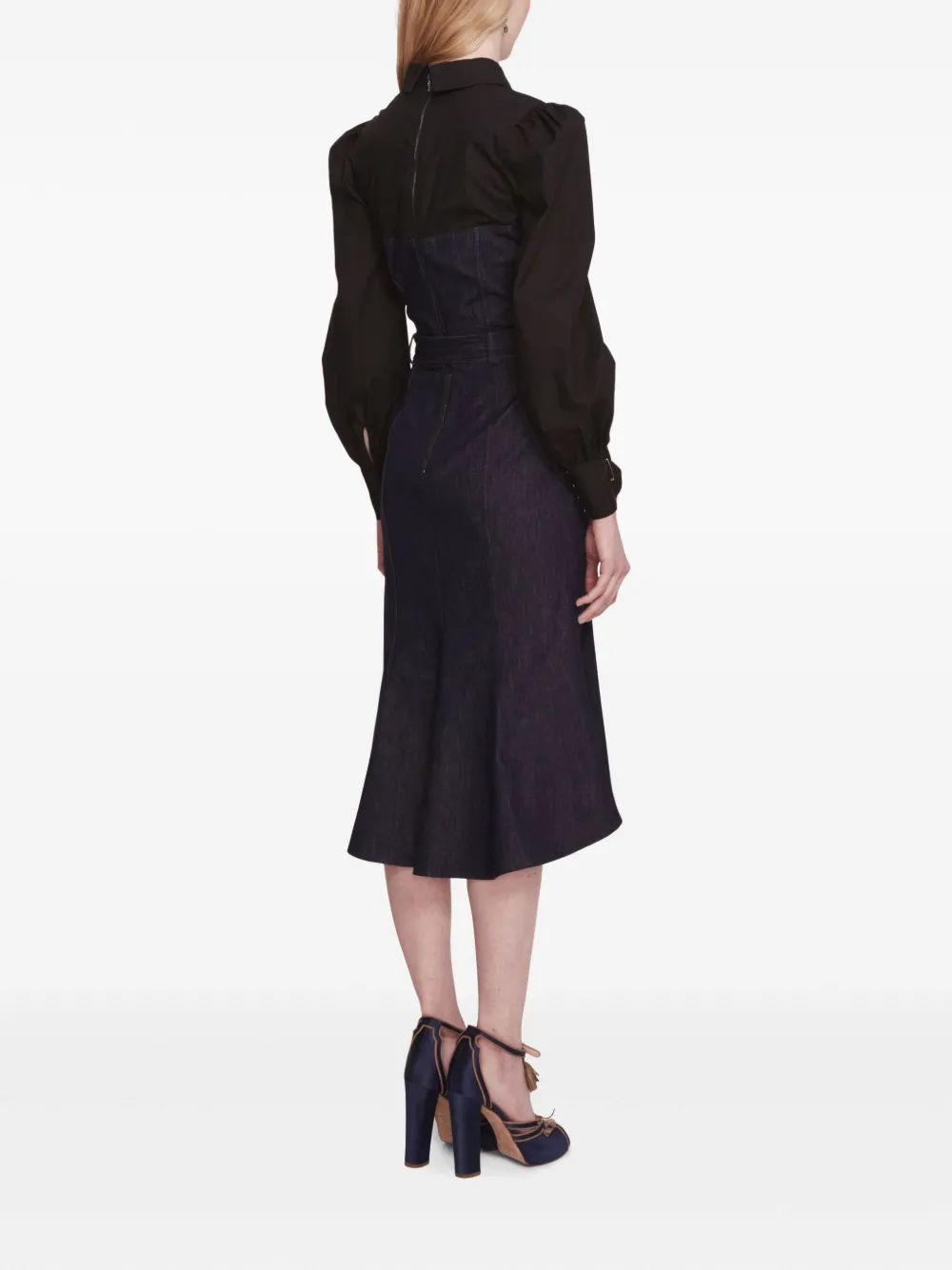 Marchesa Rosa Gelaagde blousejurk Blauw