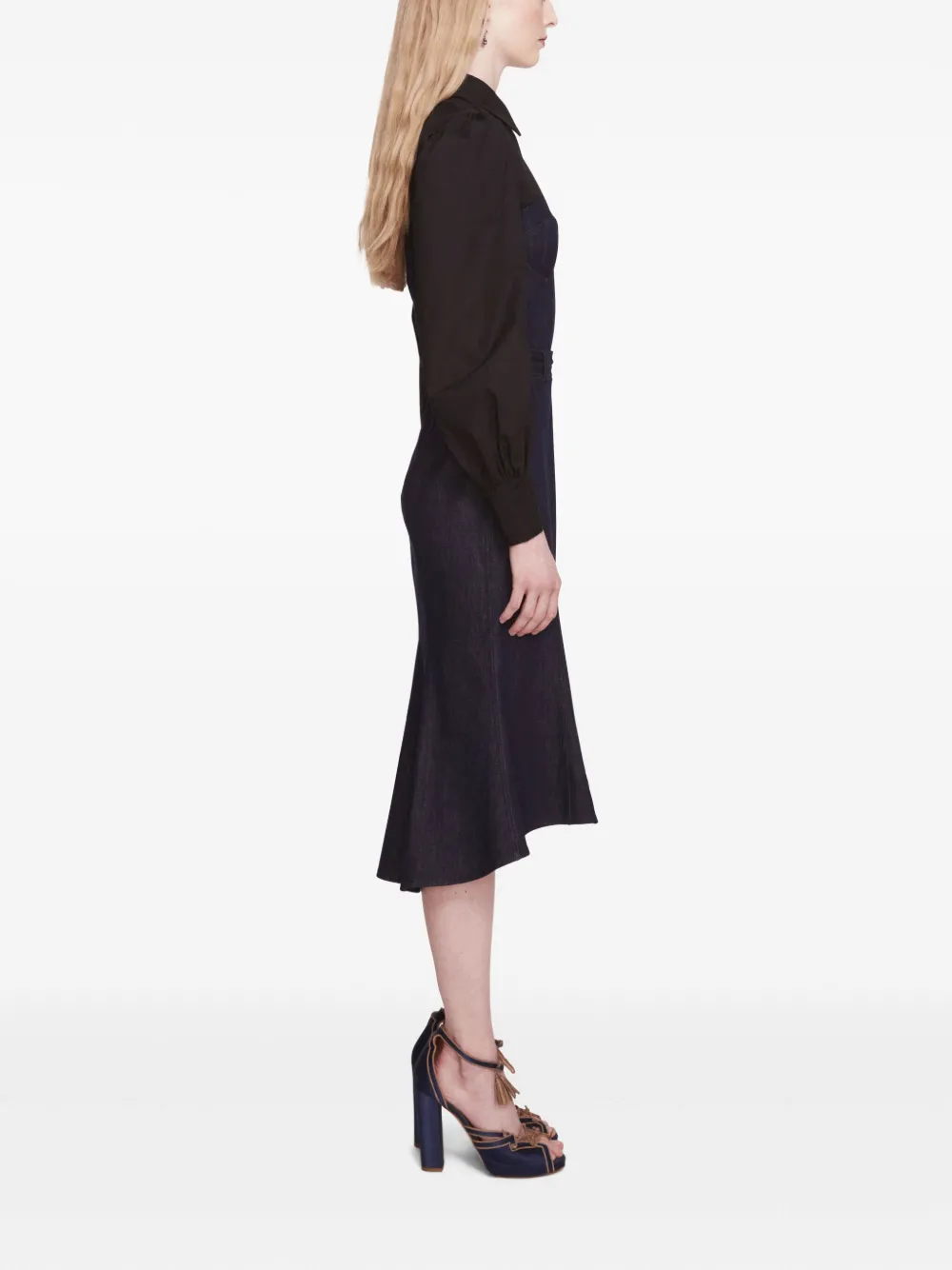 Marchesa Rosa Gelaagde blousejurk Blauw