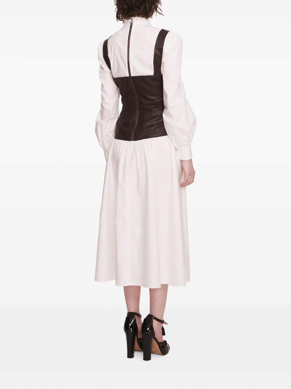 Marchesa Rosa Jurk met korset-stijl Wit