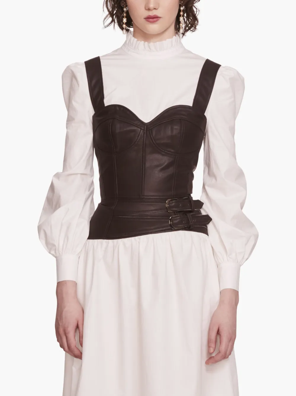 Marchesa Rosa Jurk met korset-stijl Wit