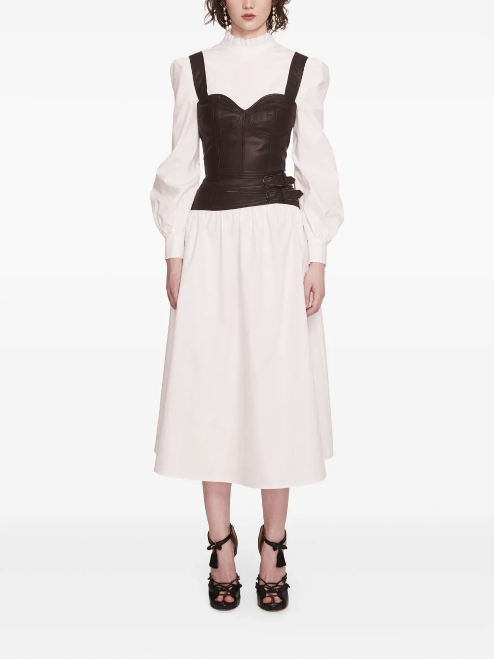 Marchesa Rosa Jurk met korset-stijl Wit