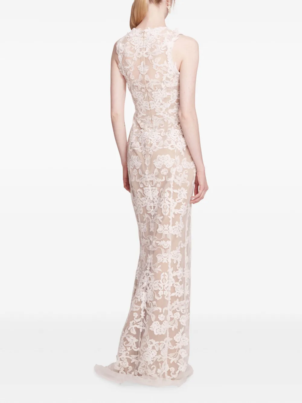Marchesa Notte Maxi-jurk met kant Wit