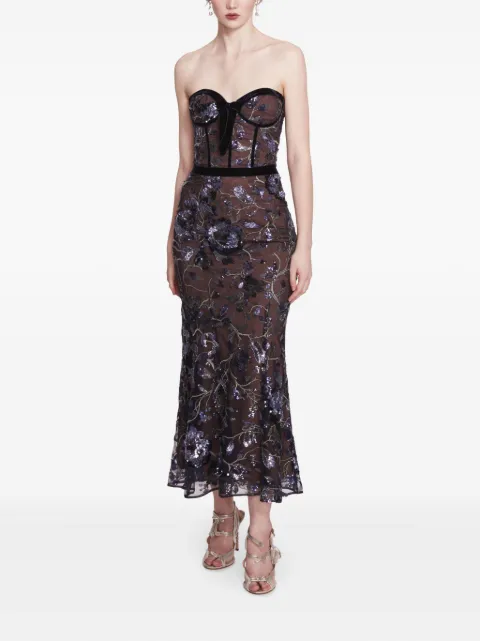 Marchesa Notte Vestido midi Climbing Vines