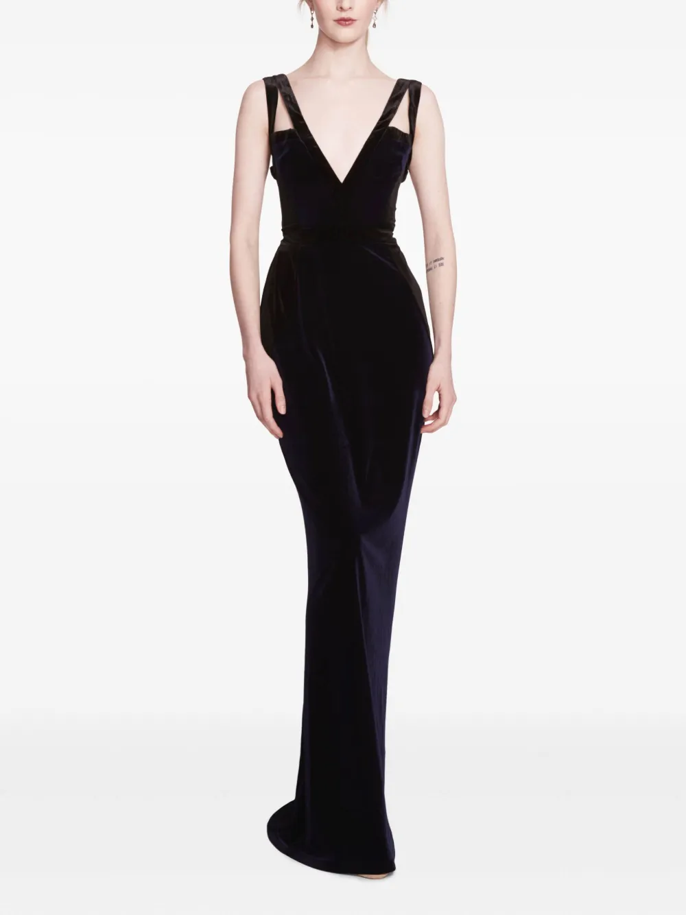 Marchesa Notte Mouwloze avondjurk Zwart