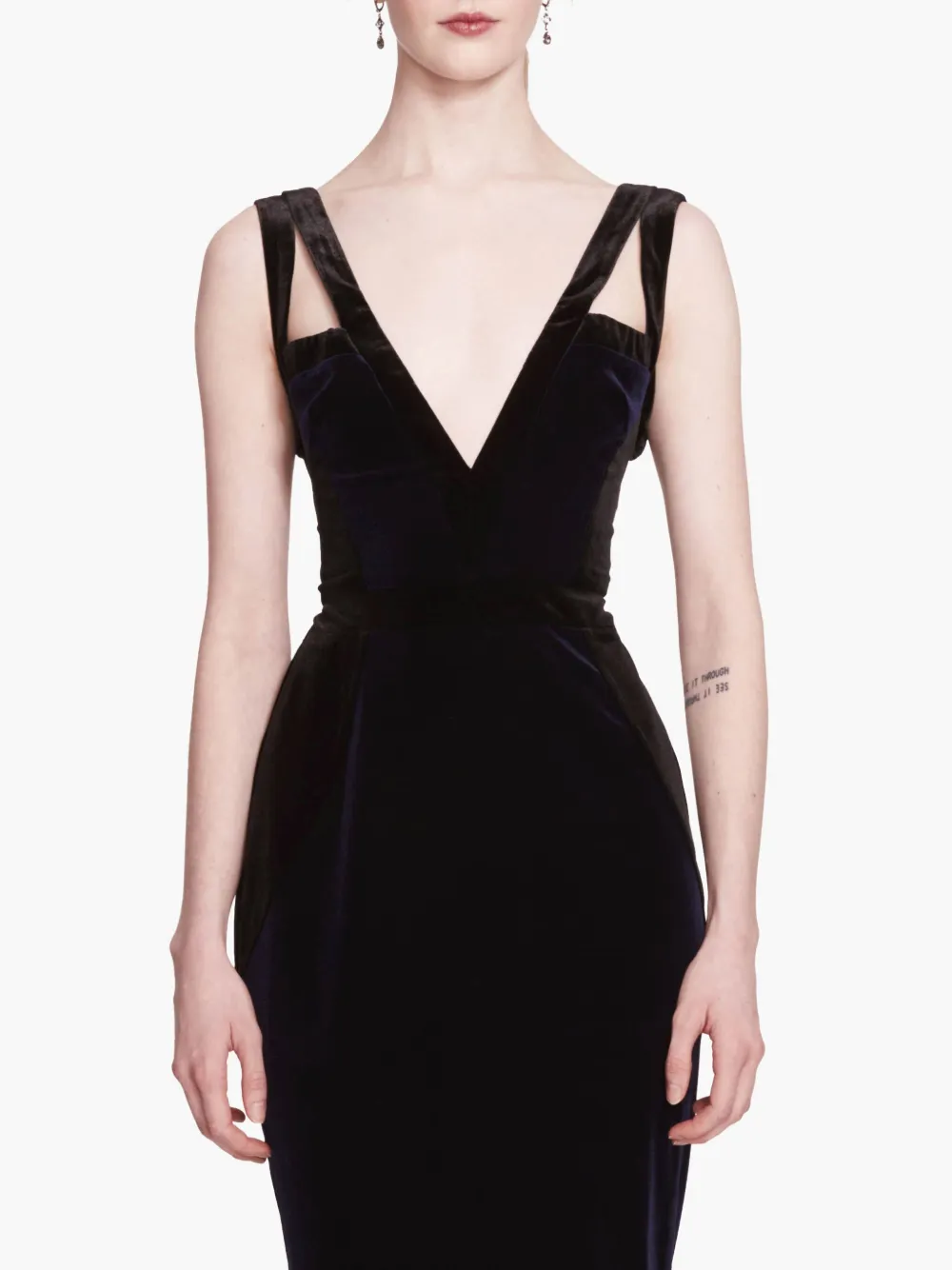 Marchesa Notte Mouwloze avondjurk Zwart