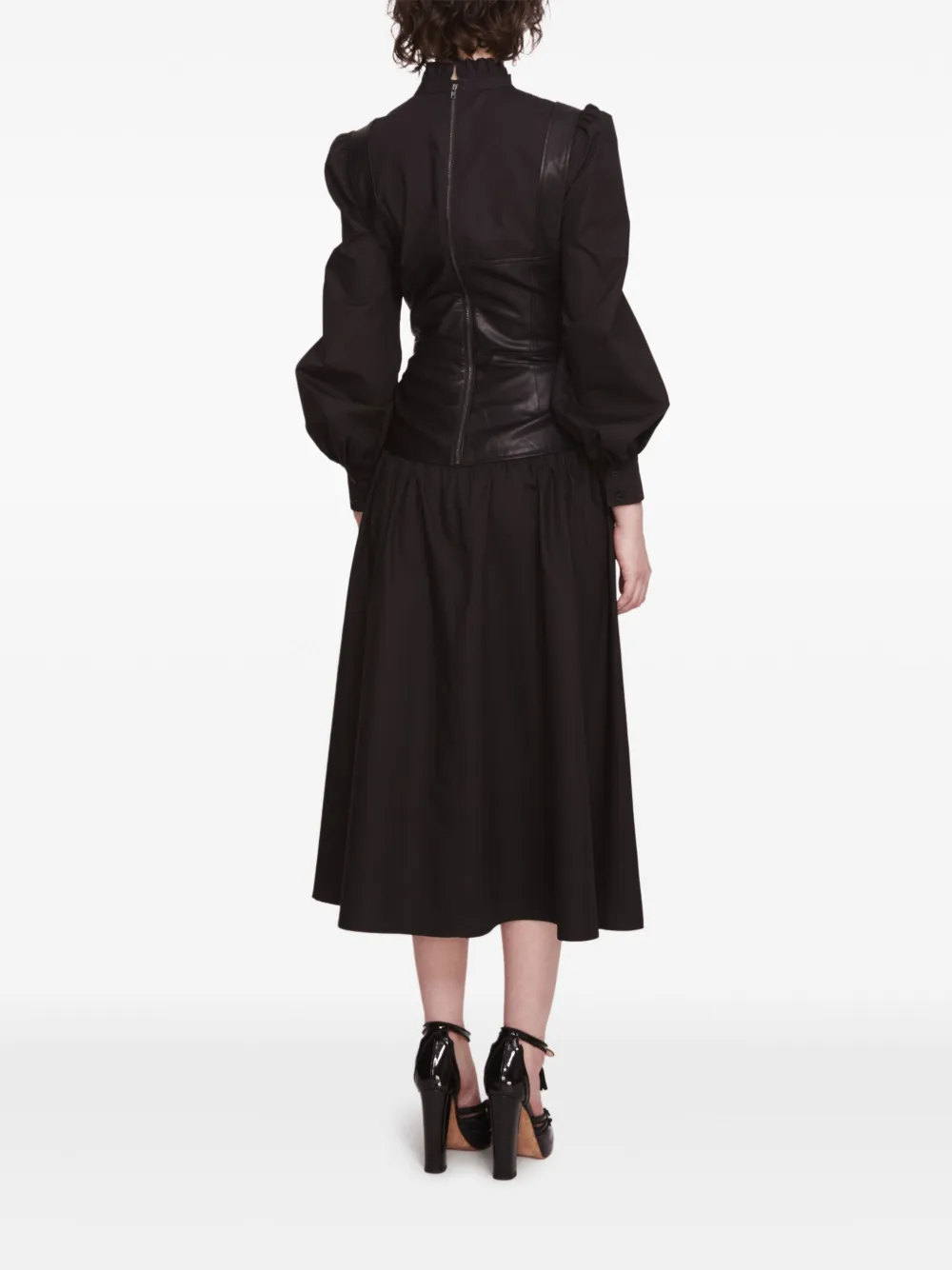 Marchesa Rosa Jurk met korset-stijl Zwart