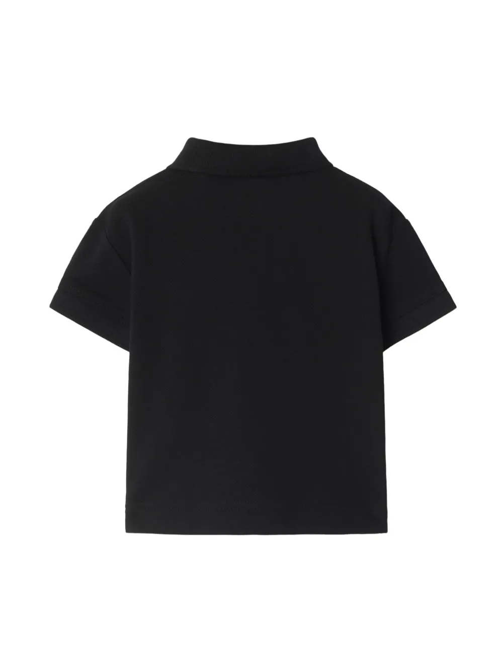 Burberry Kids Katoenen poloshirt met geruit label Zwart