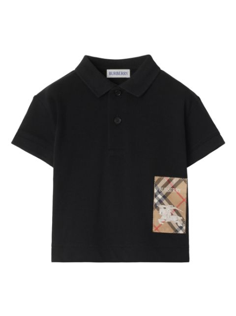 Burberry Kids Check-label cotton polo phirt