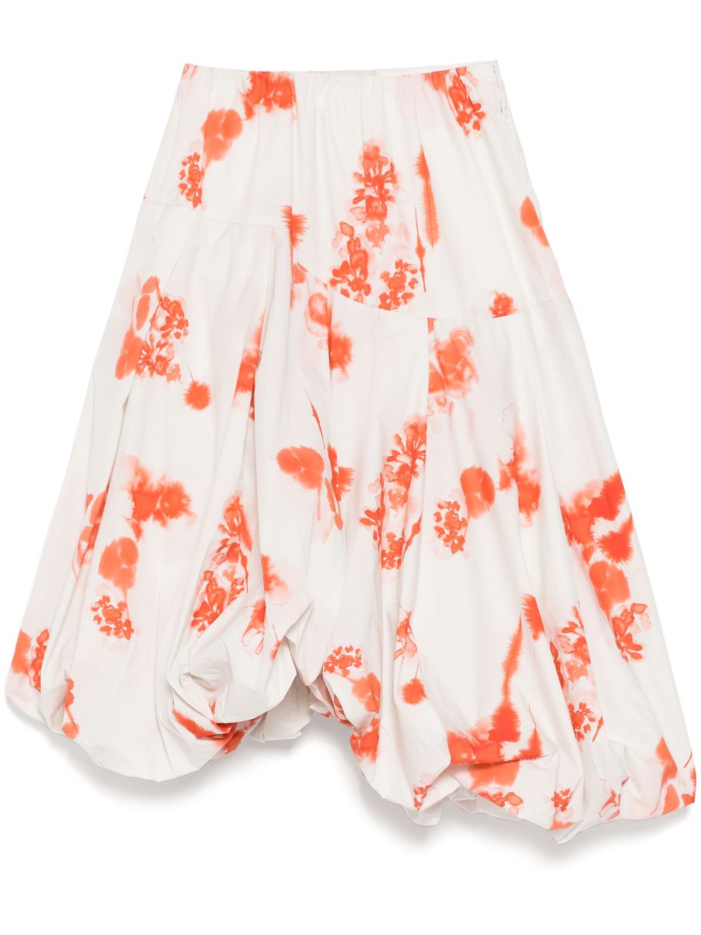 Lee Mathews Fleur print skirt - White