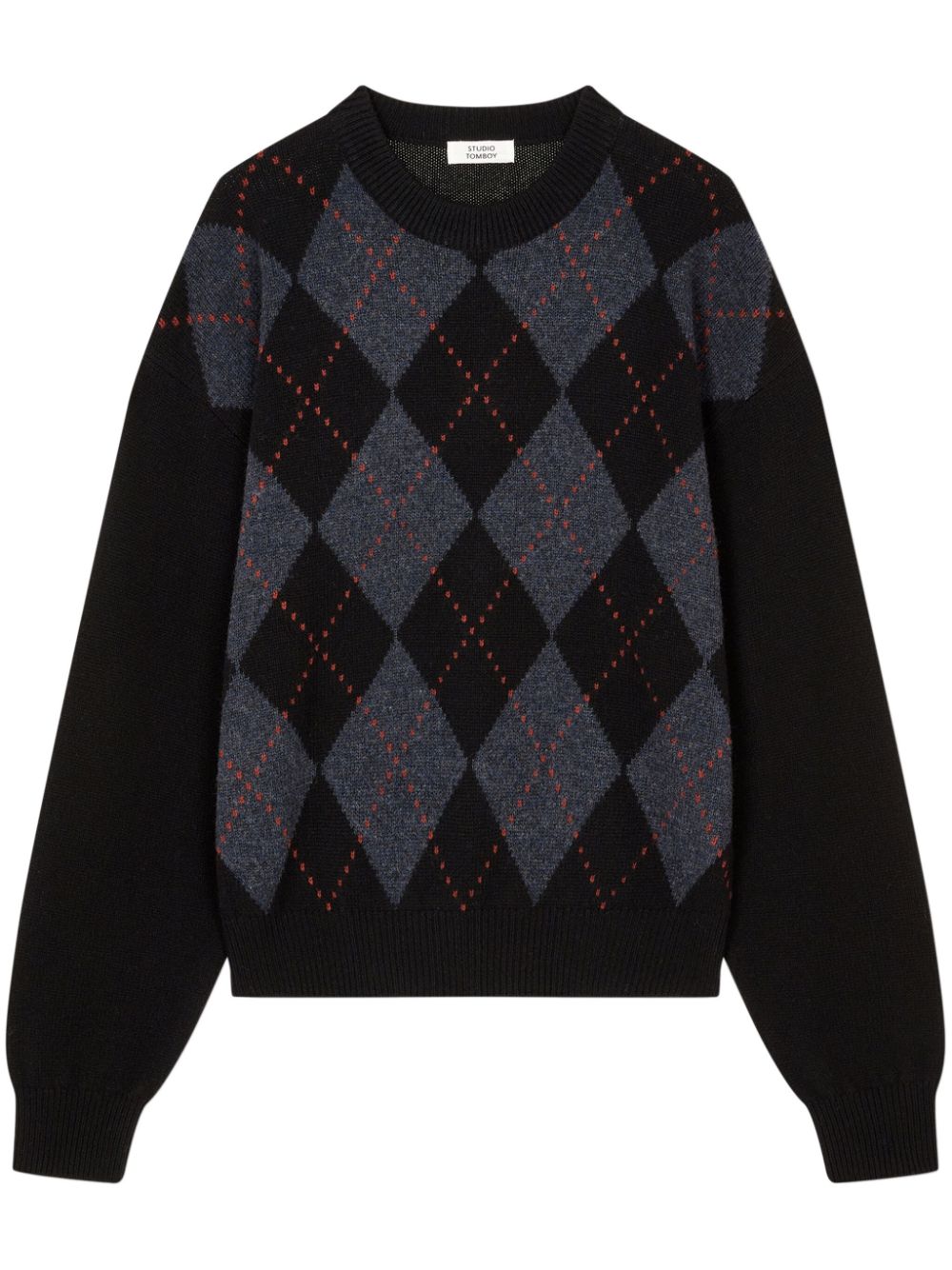 argyle-knit sweater