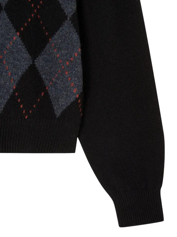 STUDIO TOMBOY argyle-knit Sweater | Black | FARFETCH