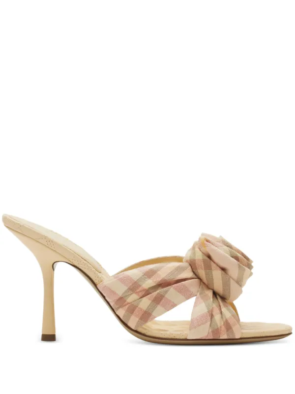 Burberry 90mm Mews Rose Mules in Neutrals