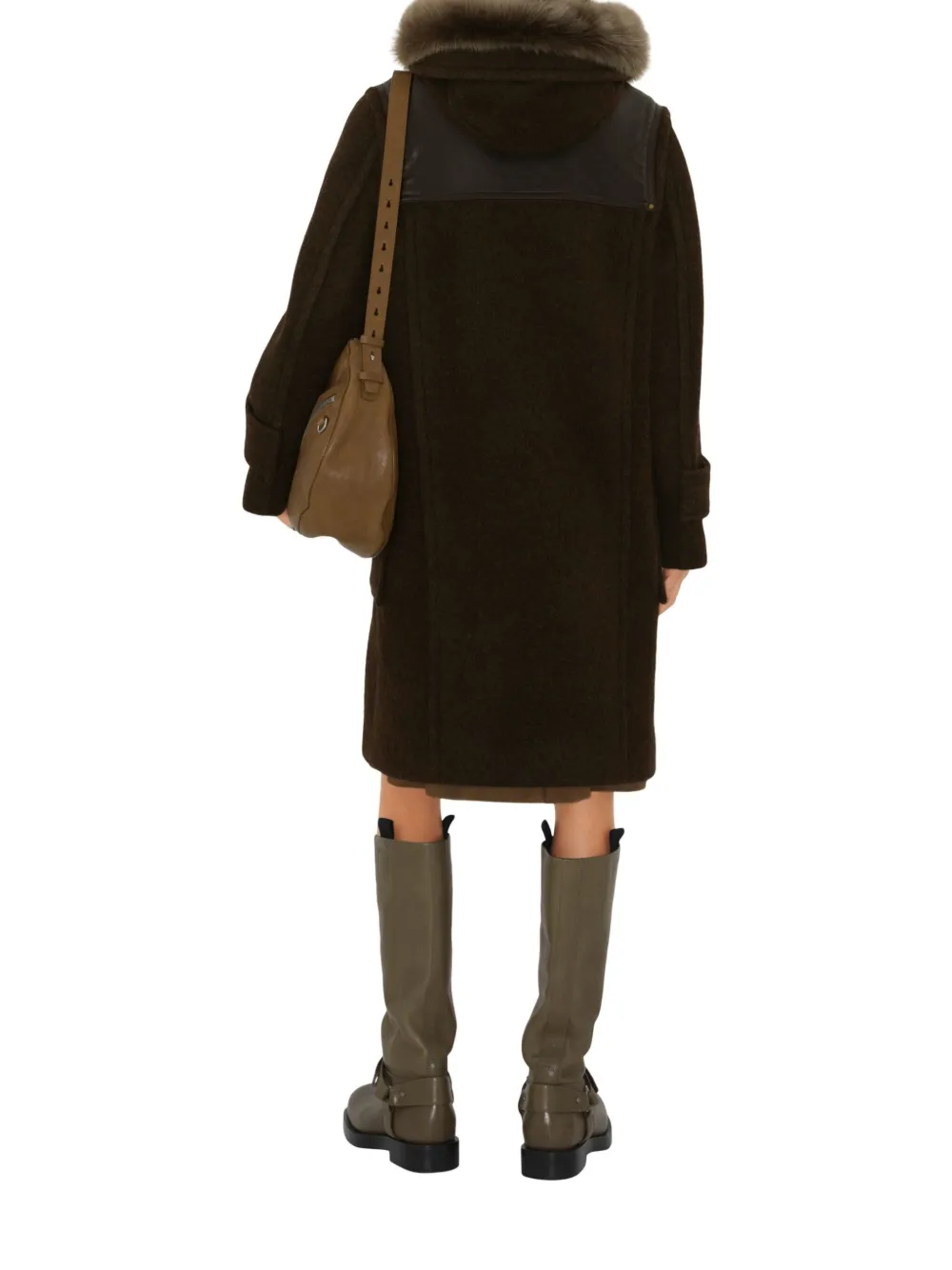 Burberry Tweed Coat With Horn Buttons In Brown