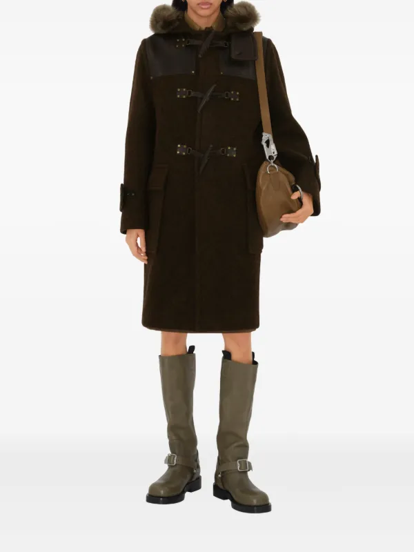 ジャケット・アウター Burberry wool duffle coat Burberry Brit Finsdale Coat 8 Black Wool Duffle Toggle